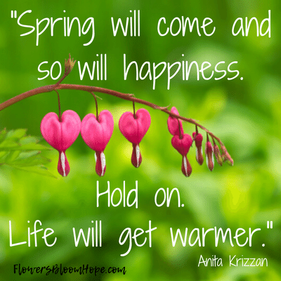 Spring will come and so will happiness. Hold on. Life will get warmer.