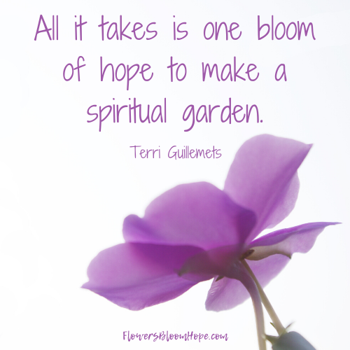 All it takes is one bloom of hope to make a spiritual garden.