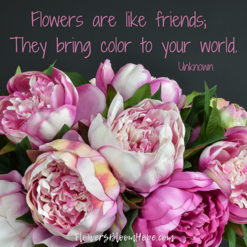 Flowers are like friends; They bring color to your world.