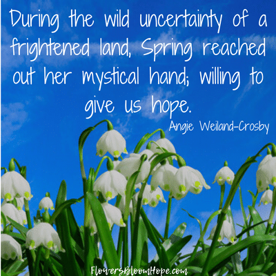 During the wild uncertainty of a frightened land, Spring reached out her mystical hand; willing to gives us hope.