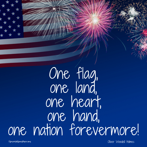 One flag, one land, one heart, one hand, one nation forevermore!