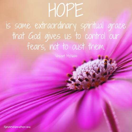 Hope is some extraordinary spiritual grace that God gives us to control our fears, not to oust them.