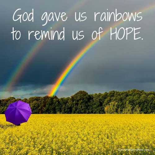 God gave us rainbows to remind us of hope.