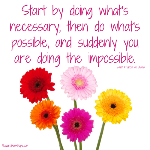 Start by doing what's necessary, then do what's possible, and suddenly you are doing the impossible.