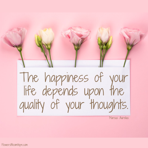 The happiness of your life depends upon the quality of your thoughts.