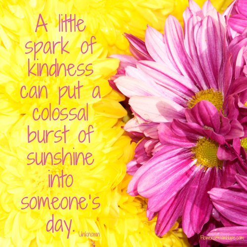 A little spark of kindness can put a colossal burst of sunshine into someone's day.