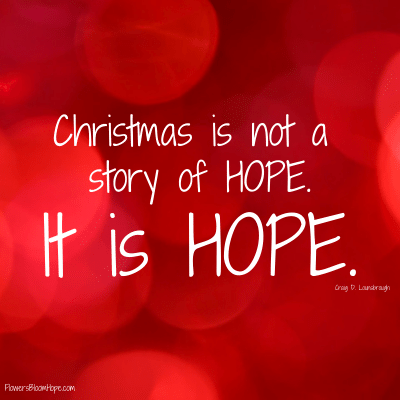 Christmas is not a story of HOPE. It is HOPE.