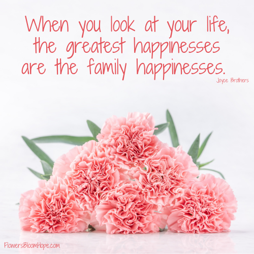When you look at your life, the greatest happinesses are the family happinesses.