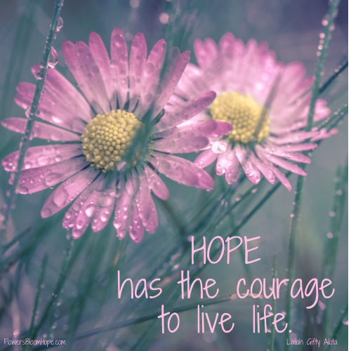 HOPE has the courage to live life.