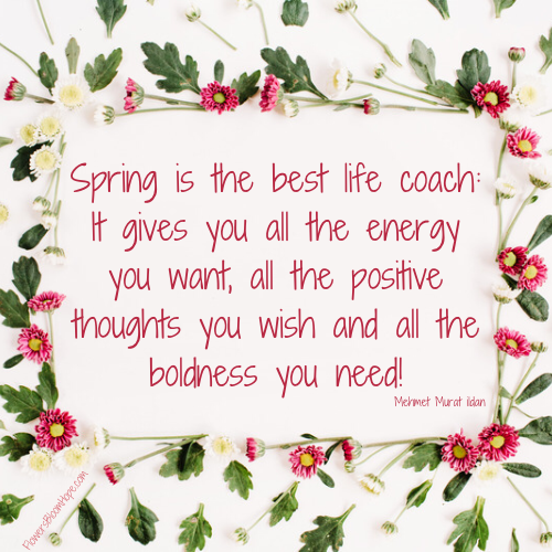 Spring is the best life coach: It gives you all the energy you want, all the positive thoughts you wish and all the boldness you need!