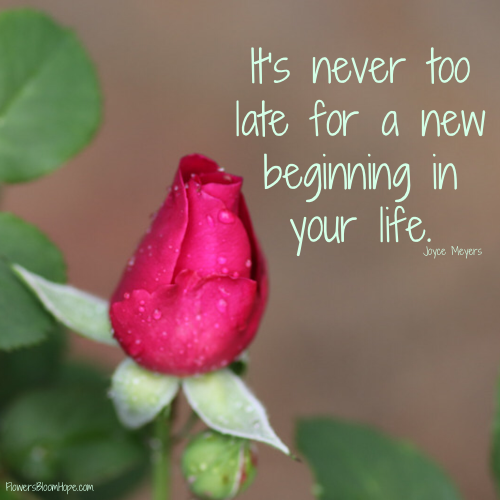 It’s never too late for a new beginning in your life.