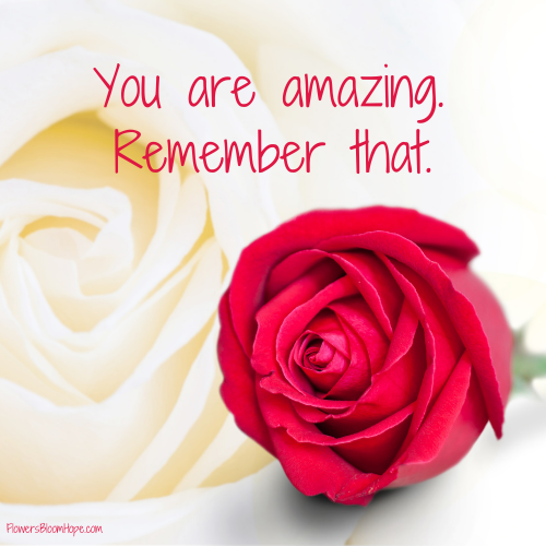 You are amazing. Remember that.