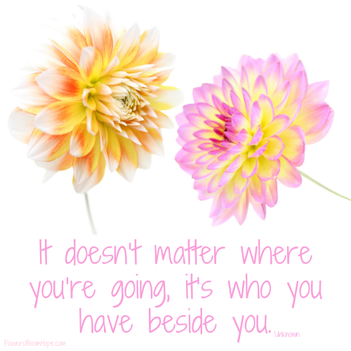 It doesn’t matter where you’re going, it’s who you have beside you.