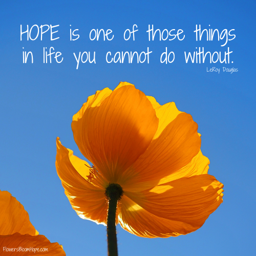 HOPE is one of those things in life you cannot do without.