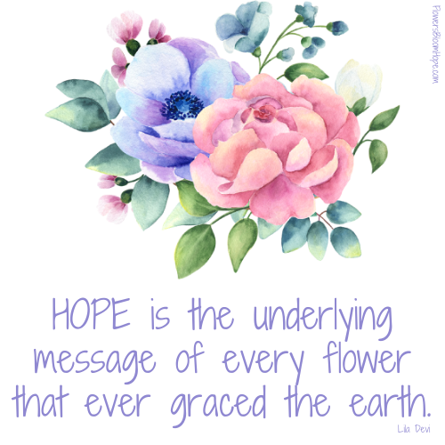 HOPE is the underlying message of every flower that ever graced the earth