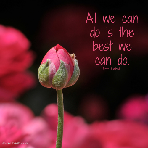 All we can do is the best we can do.