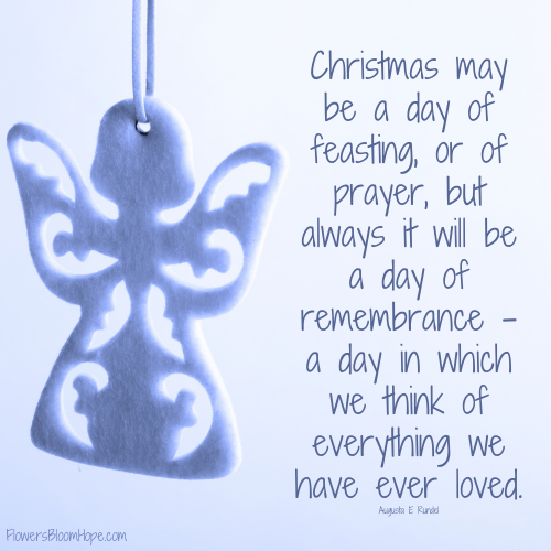 Christmas may be a day of feasting, or of prayer, but always it will be a day of remembrance – a day in which we think of everything we have ever loved.