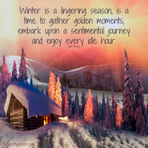 Winter is a lingering season, is a time to gather golden moments, embark upon a sentimental journey and enjoy every idle hour.