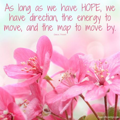 As long as we have HOPE, we have direction, the energy to move, and the map to move by.