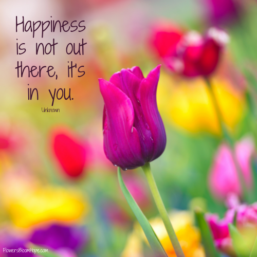 Happiness is not out there, it’s in you.
