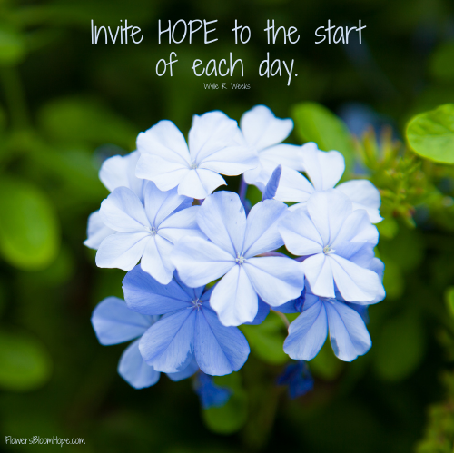 Invite HOPE to the start of each day.