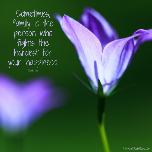 Sometimes, family is the person who fights the hardest for your happiness.