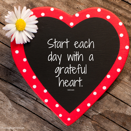 Start each day with a grateful heart.