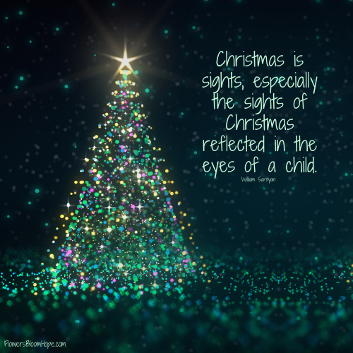 Christmas is sights, especially the sights of Christmas reflected in the eyes of a child.