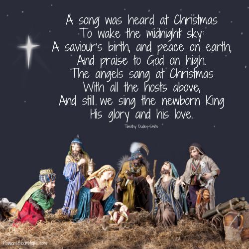 A song was heard at Christmas To wake the midnight sky: A saviour's birth, and peace on earth, And praise to God on high. The angels sang at Christmas With all the hosts above, And still we sing the newborn King His glory and his love.