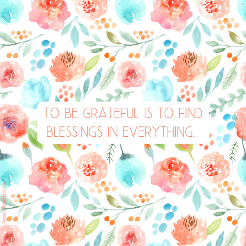 To be grateful is to find blessings in everything.