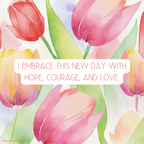 I embrace this new day with hope, courage, and love.