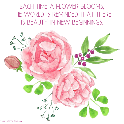 Each time a flower blooms, the world is reminded that there is beauty in new beginnings.