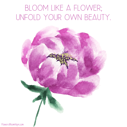 Bloom like a flower, unfold your own beauty.
