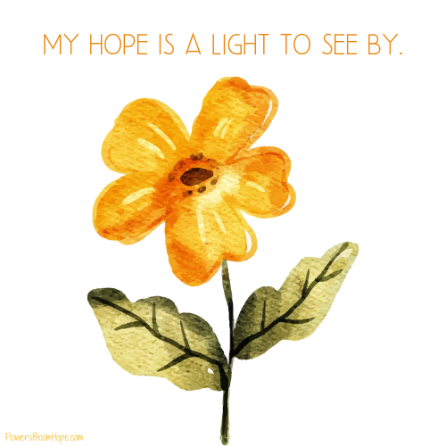 My hope is a light to see by.