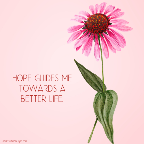Hope guides me towards a better life.