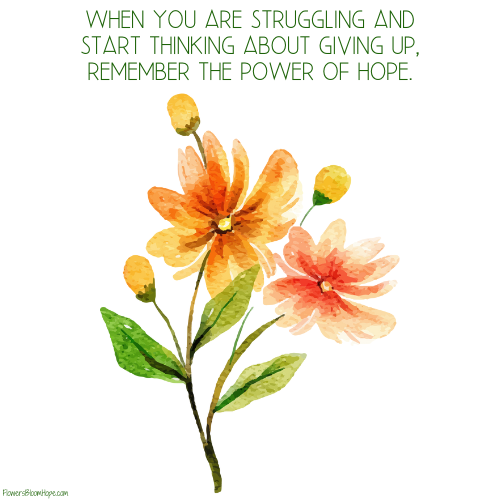 When you are struggling and start thinking about giving up, remember the power of hope.