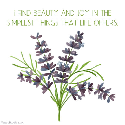 I find beauty and joy in the simplest things that life offers.