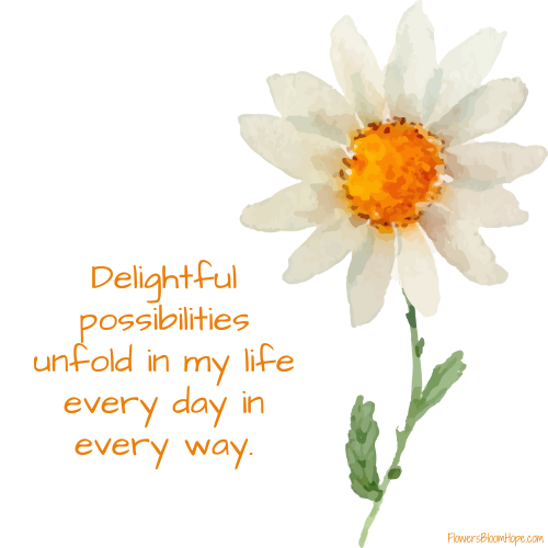 Delightful possibilities unfold in my life every day in every way.