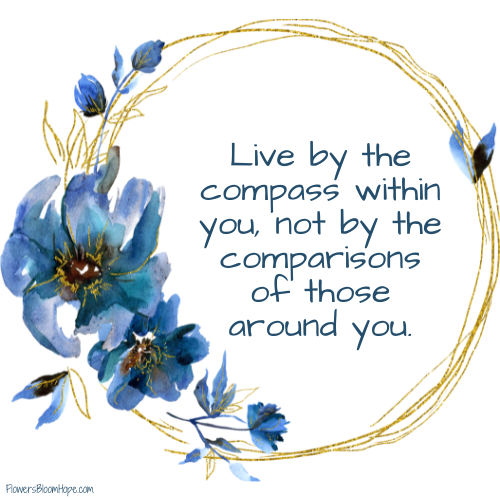 Live by the compass within you, not by the comparisons of those around you.