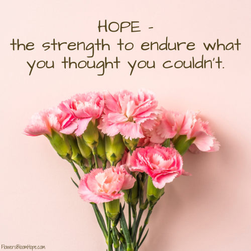 HOPE – the strength to endure what you thought you couldn’t.