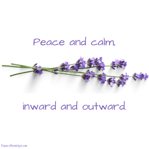 Peace and calm, inward and outward.