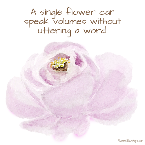 A single flower can speak volumes without uttering a word.