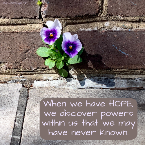 When we have HOPE, we discover powers within us that we may have never known.