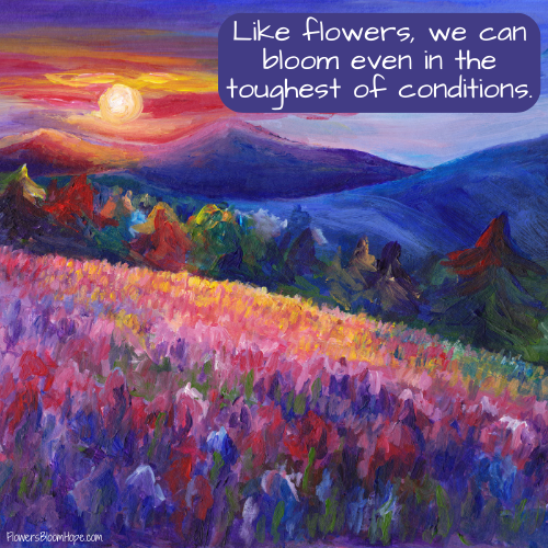 Like flowers, we can bloom even in the toughest and conditions.